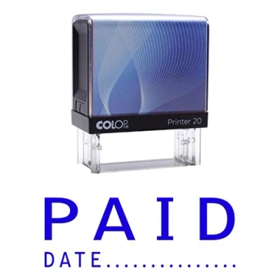 Image of Paid Date Self Inking Rubber Stamp Custom Colop Office Stationary P20 Mini Stamper