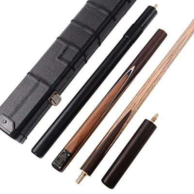 Image of CUESOUL Classic Handmade 57 Rosewood 3/4 Piece Snooker Cue with Black Case and Aluminum Telescope Extension CSSC011