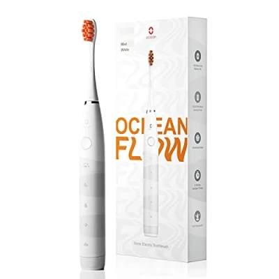 Image of Oclean Flow, Sonic Electric Toothbrush, 5 Modes with Whitening, 180 Days Battery Life, 2 Min Timer &amp; 30s Reminder, IPX7 White