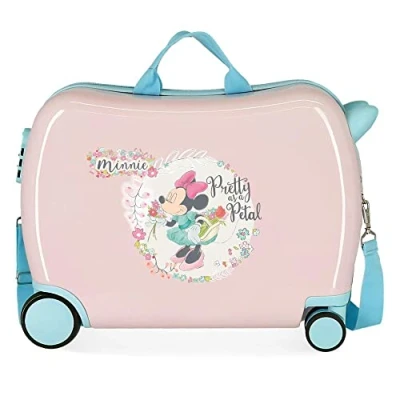 Image of Disney Minnie Florals Children&#039;s Suitcase Pink 50 x 38 20 cm Rigid ABS Side Combination Lock 34L 1.8 kg 4 Wheels Hand Luggage