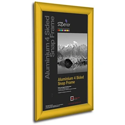 Image of Stewart Superior A1 Aluminium 4 Sided 25mm Front Loading Picture/Poster Snap Frame Powder Coated Gold