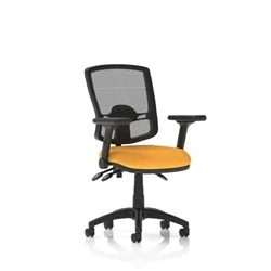Image of Eclipse Plus III Operator Chair Mesh Back Seat Yellow Adjustable Arms