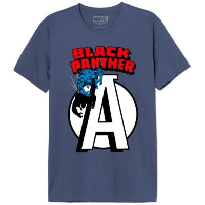 Image of Marvel Men&#039;s Meblpacts001 T Shirt, Denim, L