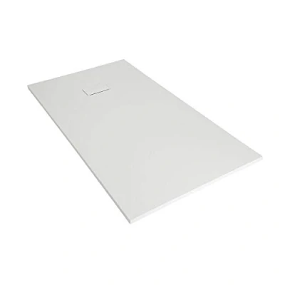 Image of Milano Rasa White Low Profile Rectangular Textured Slate Effect Shower Tray 1500mm x 900mm