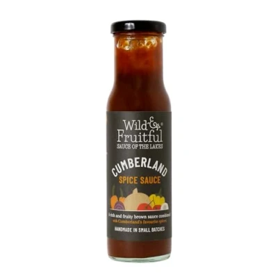 Image of Wild &amp; Fruitful ‘Sauce of the Lakes’ Cumberland Spice Sauce 270g Bottle Rich with Spices Fruity Flavour Hand Made in Cumbria