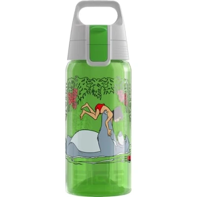 Image of SIGG Kids Water Bottle Viva One Disney Jungle Book Suitable For Carbonated Beverages Leakproof Dishwasher Safe BPA Free Sports &amp; Bike Green 0.5L