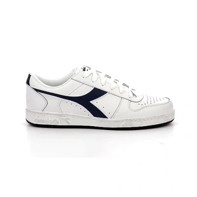 Image of Diadora Unisex Magic Basket Low Icona Gymnastics Shoe, White Blue Caspian Sea, 8 UK