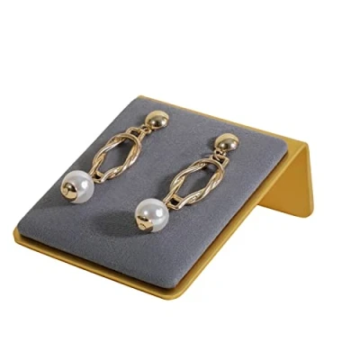 Image of GemeShou Grey Velvet stud earring holders for selling, small earrings storage board girls, Gold Jewelry display stands, studs organizer【Grey】