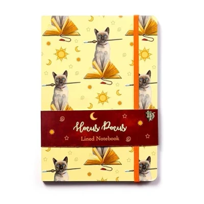 Image of Puckator Lisa Parker Hocus Pocus Cat Recycled Paper A5 Notebook School Teacher Student Homework Study Planner Notepad Collage University Essentials Journals Planners Jotter Uni Gifts Stationery