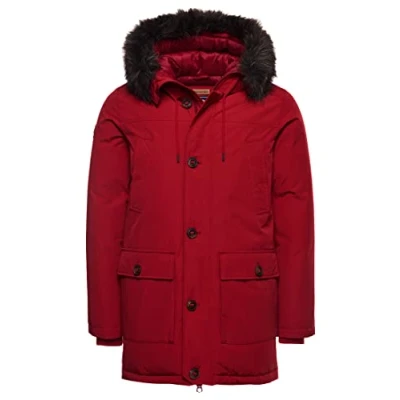 Image of Superdry Men&#039;s New Rookie Down Parka, Hike Red, XL