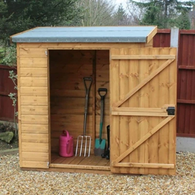 Image of 9&#039; x 4&#039; Traditional Shiplap Pent Wooden Garden Tool Storage Shed (2.74m 1.22m)
