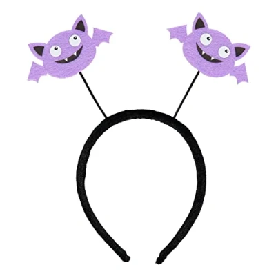 Image of Amscan 9918072 Kids Halloween Purple Bats Head Boppers Headband