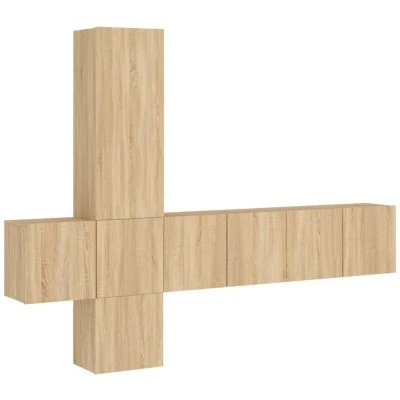 Image of 5 Piece tv Wall Units Sonoma Oak Engineered Wood Vidaxl