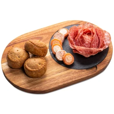 Image of bar@drinkstuff Acacia Wood Serving Board 31 x 21cm Set of 6 Platter, Food Board, Burger