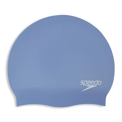 Image of Speedo Unisex Long Hair Swimming Cap, Swim Snag Free, Easy On, Curious Blue, One Size