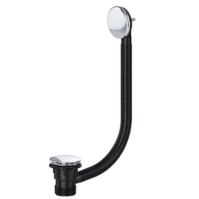Image of SPARES2GO Clicker Bath Waste Plug 40mm 1.5&quot; Combination Click Clack Overflow (Silver)
