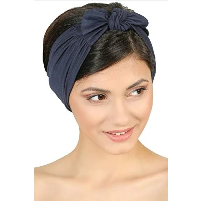 Image of Deresina Women Bow Tie Knotted Headband (Denim Cinnemon)
