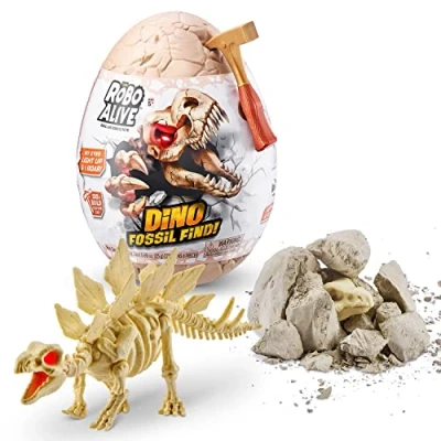 Image of ROBO ALIVE 7156D Dino Surprise Unboxing Robotic Toy, Dinosaur Explorer Kit, Stegosaurus