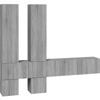 Image of vidaXL Wall mounted TV Cabinet Grey Sonoma Engineered Wood