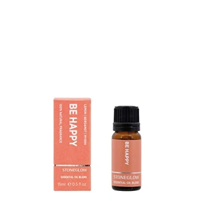 Image of Stoneglow Wellbeing Collection Be Happy Lemon, Bergamot, Myrrh 10ml Scented Essential Oil Blend (Orange)