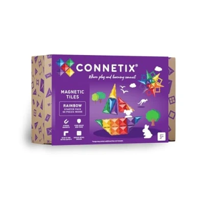 Image of Connetix Rainbow Starter Pack, 60 Pieces