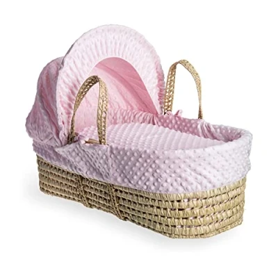 Image of Clair de Lune Dimple Palm Moses Basket 75 x 28 cm (Pink)