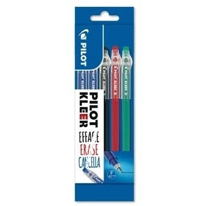 Image of Pilot KLEER Erasable Ballpoint Pens Pack of 5 Assorted Colours