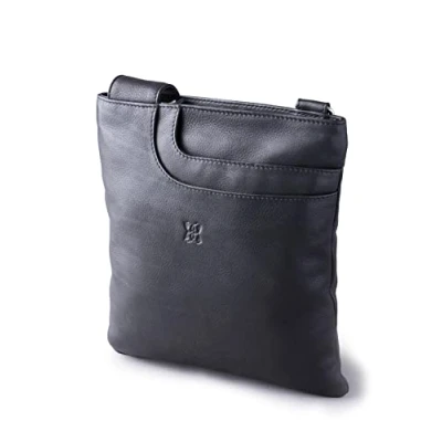 Image of Lakeland Leather Allerdale Pocket Crossbody Handbag for women in Black