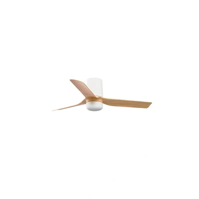 Image of Mini Punt Tub Small 3 Blade Ceiling Fan Matt White, Maple with Light 2700 4000 6000K Tuya Smart System