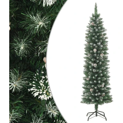 Image of vidaXL Artificial Slim Christmas Tree with Stand 240 cm PVC