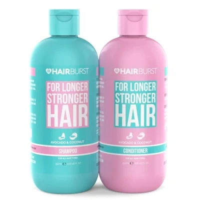 Image of Hair BURST Shampoo and Conditioner Set SLS Free Growth Thickening Treatment for Women Coconut Avocado Scented Suitable All Types, Promotes Strong Healthy