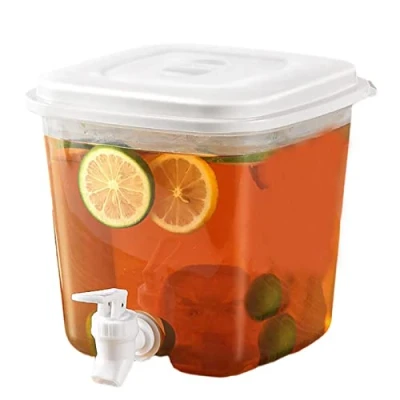 Image of 3.5L Fridge Jug Dispenser with Faucets, Water Tap, Drink Container Lid, Cold Kettle Fridge, Lemonade Juice Drinks Cocktail Iced Beverage for Home Camping