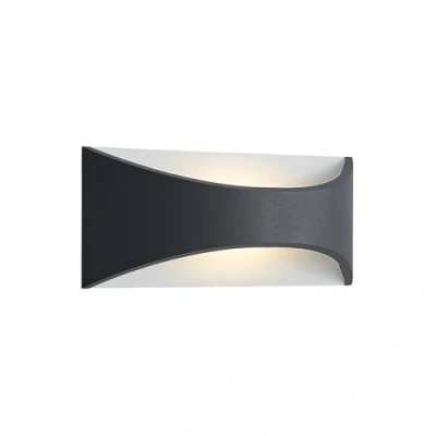 Image of LED Outdoor Wall Light &#039;Mathea&#039; (Modern) in Black Made of Aluminium (1 Source,) from Lindby lamp for Exterior/Interior Walls, House, Terrace und Balcony
