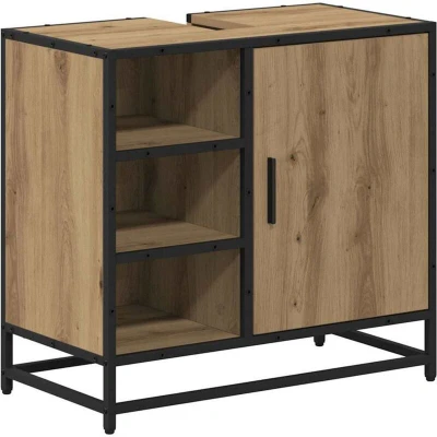 Image of vidaXL Bathroom Sink Cabinet with Shelf Artisan oak 65 x 33 60 cm