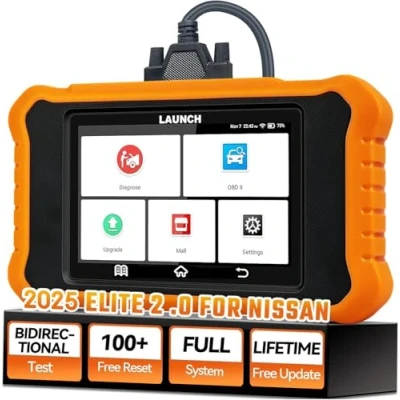 Image of LAUNCH X431 Elite V2.0 OBD2 for NISSAN Bi Directional Diagnostic Full System, 50+ Special Functions, ECU Coding Battery Match,Brake Reset,etc. OBDII Lifetime Update Code Reader