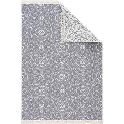 Image of Jimri Fashion4Home Rug Runner for Living Room, Bedroom, Kitchen, Children&#039;s Bathroom Boho Kilim Rugs Hallway Light Grey/Cream, Size: 120 x 176 cm