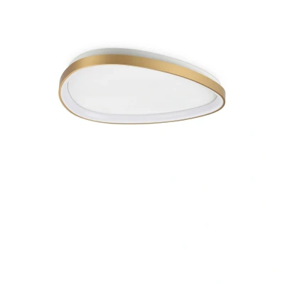 Image of Gemini 61cm LED Integrated Semi Flush Ceiling Light Brass 2700K