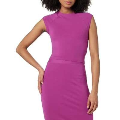 Image of The Drop Women&#039;s Eloisa Cap Sleeve Crop Top, Wild Purple, 4XL Plus