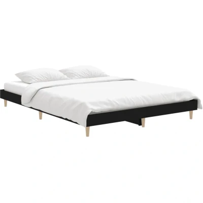 Image of vidaXL Bed Frame without Mattress Black 140x190 cm Engineered Wood