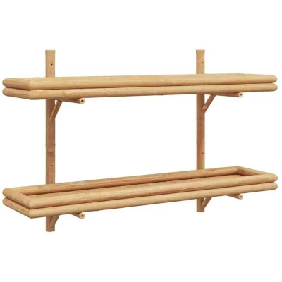 Image of vidaXL Wall Shelf with Brown 100 x 26 60 cm Bamboo