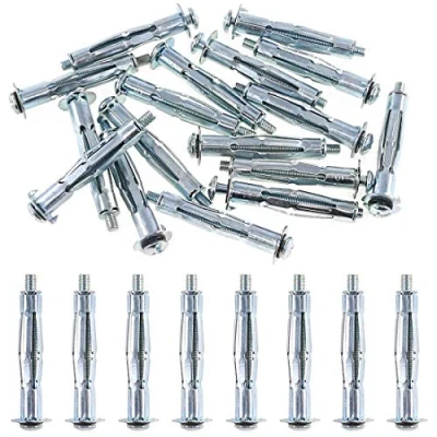Image of M5 x 71 Heavy Duty Metal Zinc Plated Steel Molly Bolt (Pack of 10) Hollow Drive Wall Anchor Screws Set for Drywall Plaster Dry Plasterboard Tile Block Gypsum Board (71mm Long) M5x71