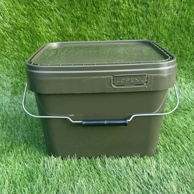 Image of Lidsters Fishing Square Bucket 10L Litre Carp Coarse Buckets Bait