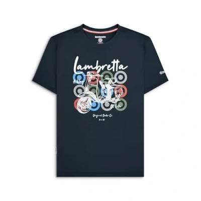 Image of Lambretta Mens Scooter Brand Short Sleeve T Shirt Navy 2XL