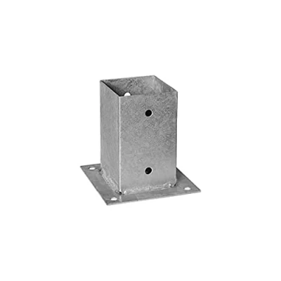 Image of Screw On Post Shoe Base Plate, Galvanised Grip, 91 x 150 2 mm
