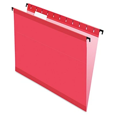 Image of Pendaflex SureHook Reinforced Hanging Folders, Letter Size, Red, 20 per Box (6152 1/5 RED)