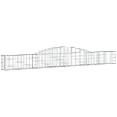 Image of vidaXL Arched Gabion Baskets 10 pcs 400x30x40/60 cm Galvanised Iron