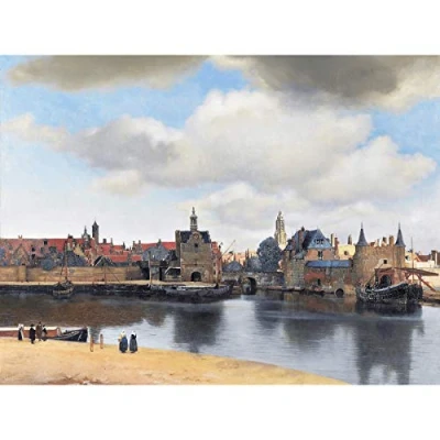 Image of Artery8 Vermeer View Of Delft Cityscape Painting Large Wall Art Poster Print Thick Paper 18X24 Inch