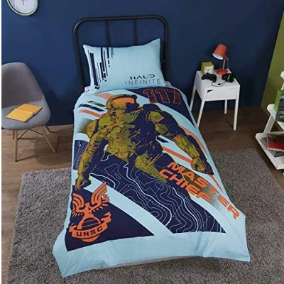 Image of CnA Stores Microsoft Xbox Halo Infinite Single Duvet Cover Set Reversible Gamers Bedding With Pillowcase
