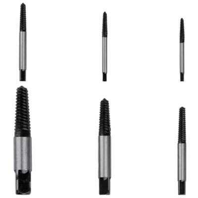 Image of Bojueshaw 6pcs Screw Extractor Set,Easy Out Broken Bolt Set Kit,Stripped Stud Remover Tool,for 1/8 to 1 inch Thread