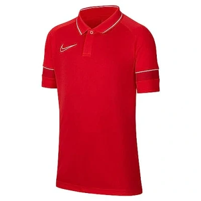 Image of Nike Unisex_Adult Academy 21 Polo Shirt, University Red/White/Gym Red/White, 8 10 Years